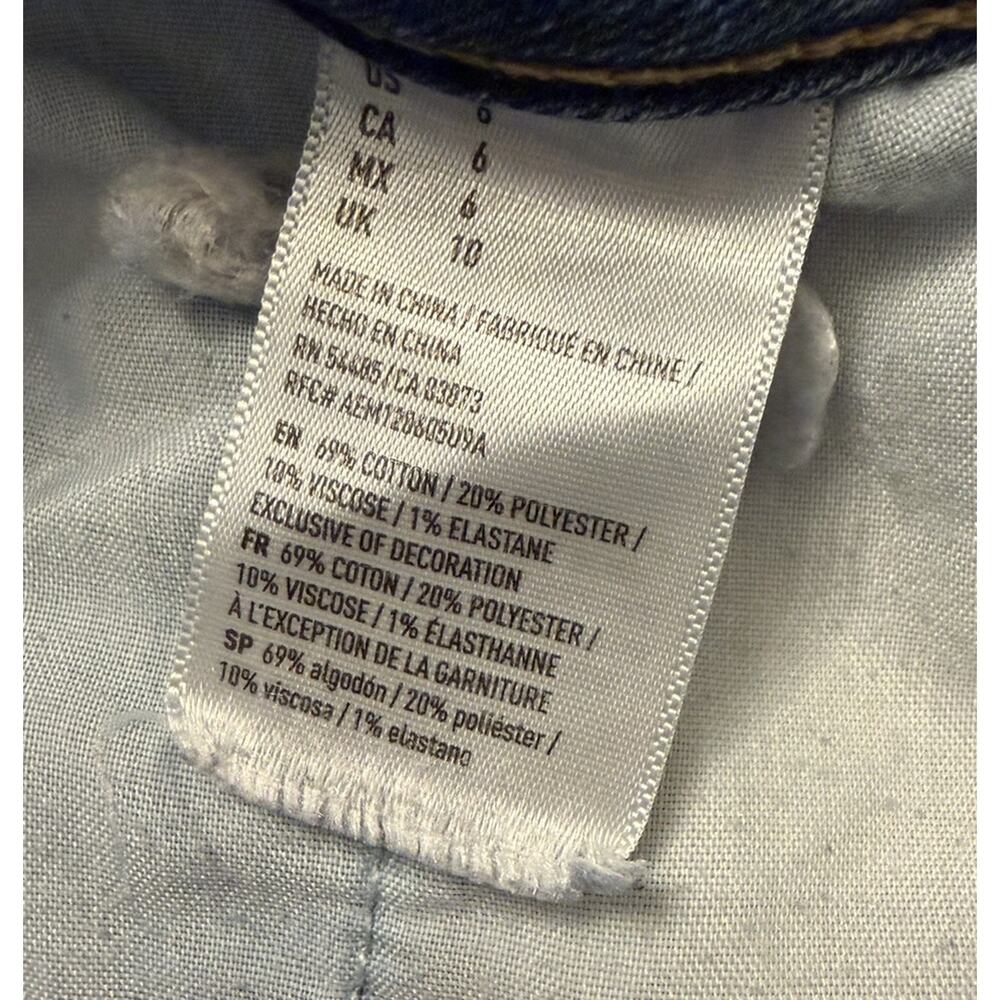 Y2K American Eagle Jean Skirt Size 6 Stretch Denim Button Front 4014/14 - Picture 4 of 7